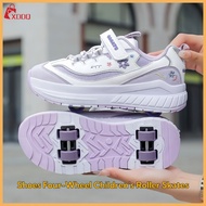 LeftLimit Kids Heelys Roller Skate Shoes 4-Wheel Walking Skates for Boys & Girls Convertible Sports 