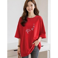 2Y907 1XL-5XL Tshirt Women Clothes Tshirt Crop Top Blouse T shirt Plus Size Woman T-shirt Plus-Size 