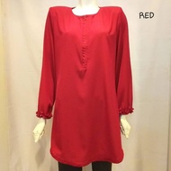 Blouse Ladies Chiffon Plain Saiz 42-48 (6636)