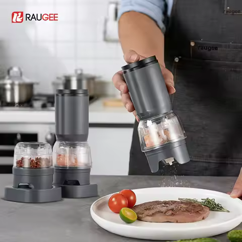 Electric Salt and Pepper Grinder Automatic Spices Mill USB Rechargeable Pepper Grinder Adjustable Co