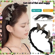 3D Full Diamond Butterfly Headband with Teeth Female Face Wash Anti-slip Pressure Hairpin