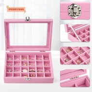 PEONYTWO Velvet Ring Box Tray, Multi-function Dustproof Jewellery Organiser Storage, Exquisite Deskt