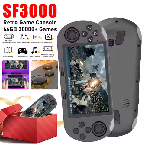 SF3000 Retro Handheld Video Game Console 30000+ Games Linux System 4.5 Inch IPS Screen Portable Pock