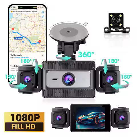 Srnubi 1080P Car DVR 4 Channel Dash Cam for Cars WIFI Video Recorder Night Vision Rear View Camera f