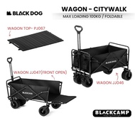 Blackdog Wagon Citywalk Folding Fourway Trolley Camping Picnic Black Detachable Roller Big  Wagon Ba