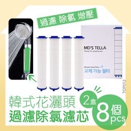 2P｜MD'S TELLA 浴室花灑頭過濾除氯濾芯 x 8個/2盒｜除氯花灑濾芯 慳水花灑濾芯 除氯氣濾芯 過濾花灑濾芯 磁離子濾芯 花灑濾芯 過濾 花灑濾芯 濾芯 增壓式 可調節花灑濾芯