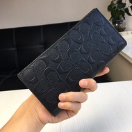 กระเป๋าสตางค์ยาวผู้ชายแฟชั่นครึ่งพับพิมพ์ลายนูน75365ส่วนลดขั้นต่ำในสต็อก