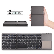 【Worth-Buy】 English B033 Mini Folding Keyboard With Touchpad Wireless Bluetooth-Compatible Keyboard For Phone Bluetooth Keyboard