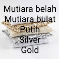 (JJ) 1 pack of white silver gold pearls nail art decoration