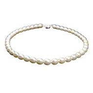 【正佳珠寶】天然淡水珍珠 頂級米珠高光潤澤珍珠項鍊 9-10mm珍珠