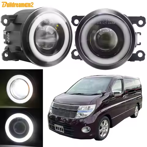 2 X 30W Angel Eye Fog Light Car Front Bumper LED COB Fog DRL Daytime Running Lamp For Nissan Elgrand
