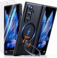 TORRAS 360 Spin Magnetic Stand for Galaxy Z Fold 7 Case MIL-Grade Hinge Protection Fit for Magsafe 3