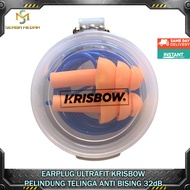 Earplug KRISBOW Penutup Telinga 32dB Silikon Nyaman Sumbat Telinga Earplug Dengan Tali Peredam Suara