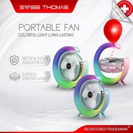 Swiss Thomas Portable Desktop Fan Kipas Camping Fan USB Rechargeable 180 Degree 3-Speed ​​Strong Win