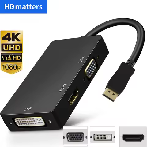 DisplayPort to HDMI 4K DP VGA HDMI DVI Mini Displayport video adapter converter for Nvidia AMD HP De