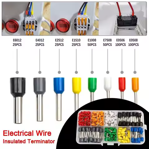 E4012 E2512 E6012 E1510 Combination Set Electrical Wire Insulated Terminator Tube Terminal Crimp Ter