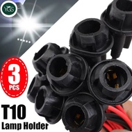 YGS 3pcs T10 Car Plug-In Light Bulb Extension Socket - Car Wedge Lamp Holder Connector - Led Lamp Bu