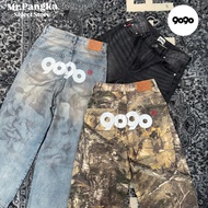 Mr.pangka 9090 OG Logo Clothinged Denim Pants Font Trousers Men Women Loose Lower Body
