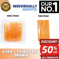 Boba Straw Individual Wrapped 21/23/27cm 100PCS /Milktea Straw /Juice Straw/ Pearl Straw/Zagu