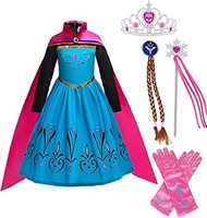 Princess Elsa Costume for Girls The Frozen Cosplay Dress Up Clothes Kids Halloween Xmas Birthday Fancy Party Outfits