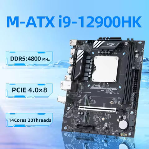 ERYING DIY Gaming Computer Motherboard CPU Combo Core Kit i9 12900HK Procesador 14C20T DDR5 RAM NVME