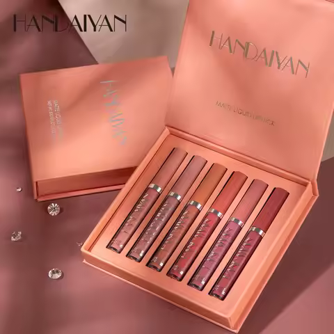 HANDAIYAN Christmas Gift 6PC/Set Matte Velvet Liquid Lipstick Waterproof Long-lasting Lip Gloss Cosm