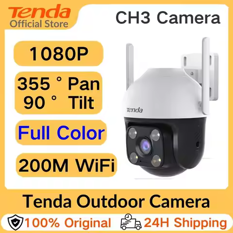 Tenda 4MP Outdoor Wi-Fi Pan/Tilt Camera CH7-WCA Full-Color 360° visual coverage Night Vision AI Moti