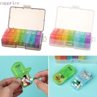 CAPPRICE Medicine Storage Box 7 Days AM PM Rainbow Color Morning and Night Medicine Dispenser