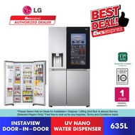 LG Side by Side Inverter Fridge 635L GC-X257CSES with InstaView &amp; Door-in-Door Refrigerator in Noble Steel finish