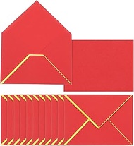 PATIKIL 120 Pack A7 Envelopes, 5x7 Card V Flap Envelope Valentine Envelopes with Gold Border for Off