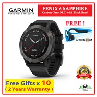 Garmin Fenix 6 Sapphire - Carbon Gray DLC with Black Band (*FREE AftershokZ Bluetooth Headset)