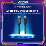 Cáp sạc nhanh Anker Prime Thunderbolt 5 A84N1 bọc dù dài 3.3 ft truyền dữ liệu 80Gbps 240W xuất hình