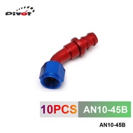 10pcs /set 45 Degree High Performance -AN10 Hose End Fitting Aluminum oil cooler hose fitting AN10-4