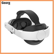 GEORG สะดวกสบายสบายๆ สายรัดศีรษะ ปรับได้ปรับได้ ทนทานต่อการใช้งาน ที่คาดศีรษะ VR มืออาชีพอย่างมืออาชีพ เอบีเอสเอบีเอส ที่ใส่แว่นตา VR สำหรับ Meta Quest 3