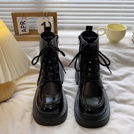 AT/⛎British Style Dr. Martens Boots Women2023Autumn New Retro Small Raise the Bottom Short Boots Popular Female Boots