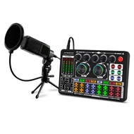 BONKYO F999 Live Audio Interface MS60 Microphone Set Home DJ Mixer Set Voice Changer Male Female / M