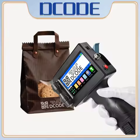 DCODE 12.7mm 1750PLUS Portable Handheld Inkjet Printer & White Ink Cartridge Text QRcode Barcode Bat