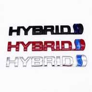 台灣現貨3D汽車徽標貼紙 HYBRID改裝金屬徽章標牌 汽車貼花 適用於豐田普銳斯凱美瑞皇冠極光Rav4 汽車配件 3種