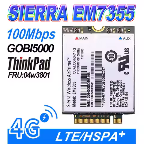 WDXUN for Gobi5000 EM7355 LTE/EVDO/HSPA+ 42Mbps NGFF Card 4G Module for T431s T440 T440s T440p T540P