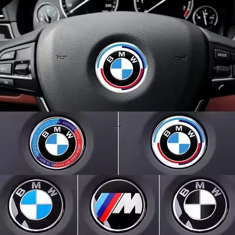 1Pcs 45mm 47mm Car Steering Wheel Decoration Badge Sticker Logo For BMW M Emblem E46 E36 E34 F10 E90