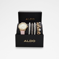ALDO Liore Women's Watch and Bracelet Set - Light Pink
