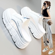 Lazy Shoes Half Slippers Half Slippers Women Baotou Half Slippers Women Shoes New Style Summer White