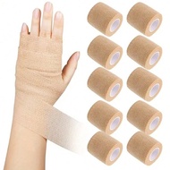 6 Rolls Self Adhesive Bandage Wrap,2 Inch Athletic Tape Breathable Elastic Brown Cohesive Bandages, 