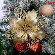 1/5/10pcs Glitter Artificial Flowers Christmas Decoration for Home Merry Christmas Tree Ornaments Ne