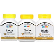 21st Century, Biotin, 800 mcg /5,000 mcg, 5000mcg /10,000 mcg, 10000mcg
