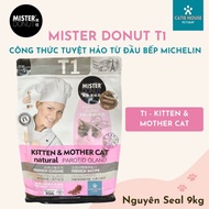 Hạt Mister Donut T1 T2 bao 9kg dành cho mèo trưởng thành mèo bầu mèo con giúp mèo tăng cân mỡ nọng (