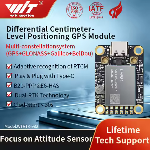 WITMOTION UM982 GNSS Receiver RTK Module ZED-F9P UM980 Sensor GPS BDS GLONASS /Galileo For High Accu