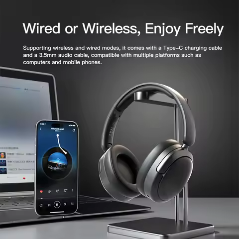 EOENKK SY-T8 Over-ear Wireless Headphone Bluetooth 5.4 Long Battery Lify HiFi Stereo Sound Gaming He