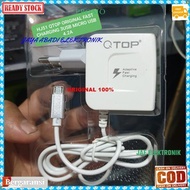 J82 qtop original 100% 4.2A 3in1 adapter hp micro usb cas casan super fast charging travel charger f