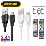 REMAX RC-138 Fast Charging 2.4A Data Cable 1 Meter, Durable, RC138 Data Cables, CABLE